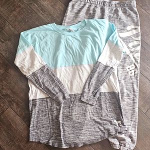 PINK Long sleeve shirt.  PINK matching lightweight sweat pants.